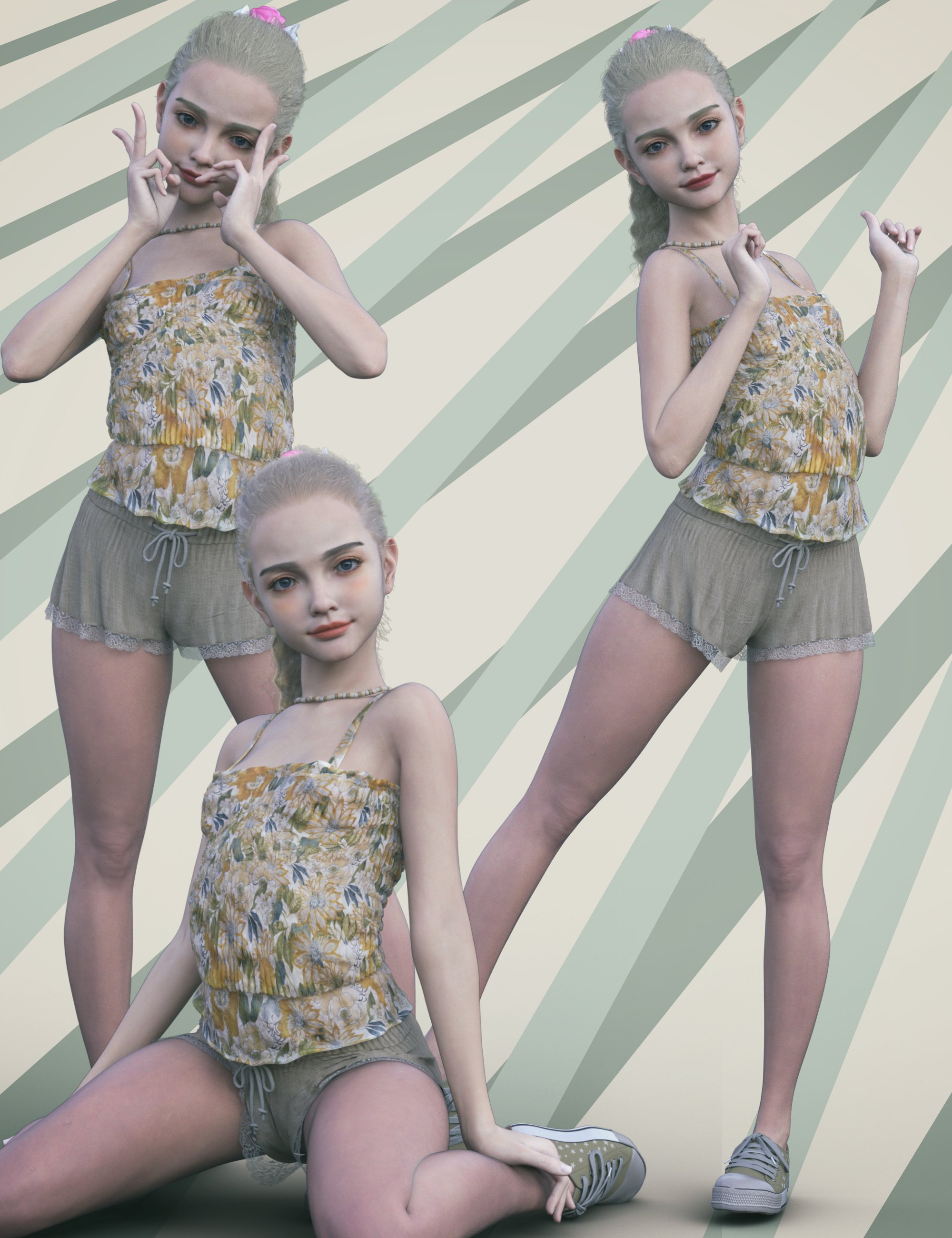 GF White Pigeona Poses for Genesis 8 Female and Genesis 9 by: Green Finger, 3D Models by Daz 3D