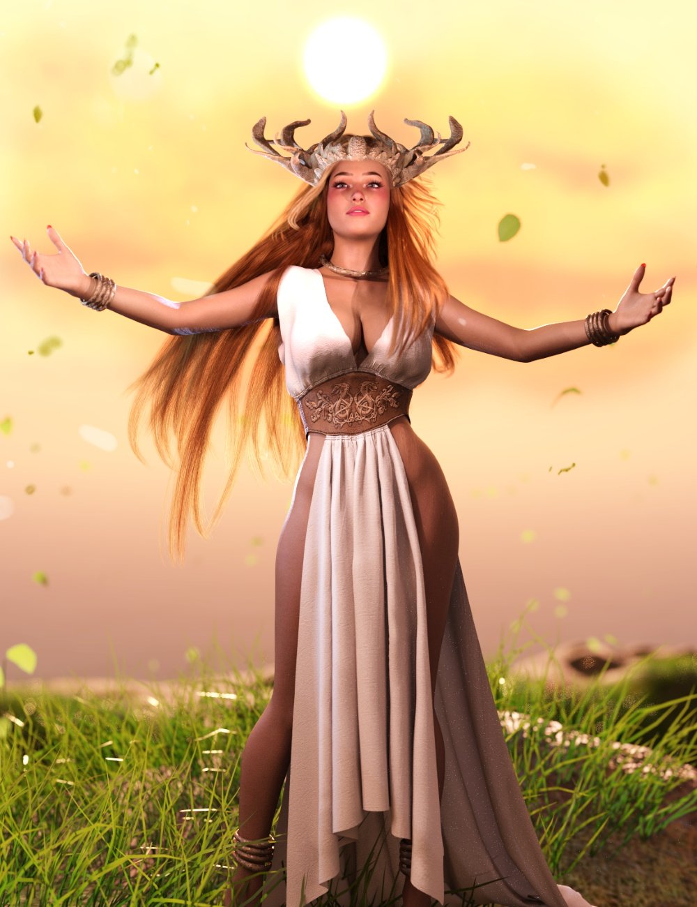 ZK dForce Celtic Goddess for Genesis 9 by: ZKuro, 3D Models by Daz 3D