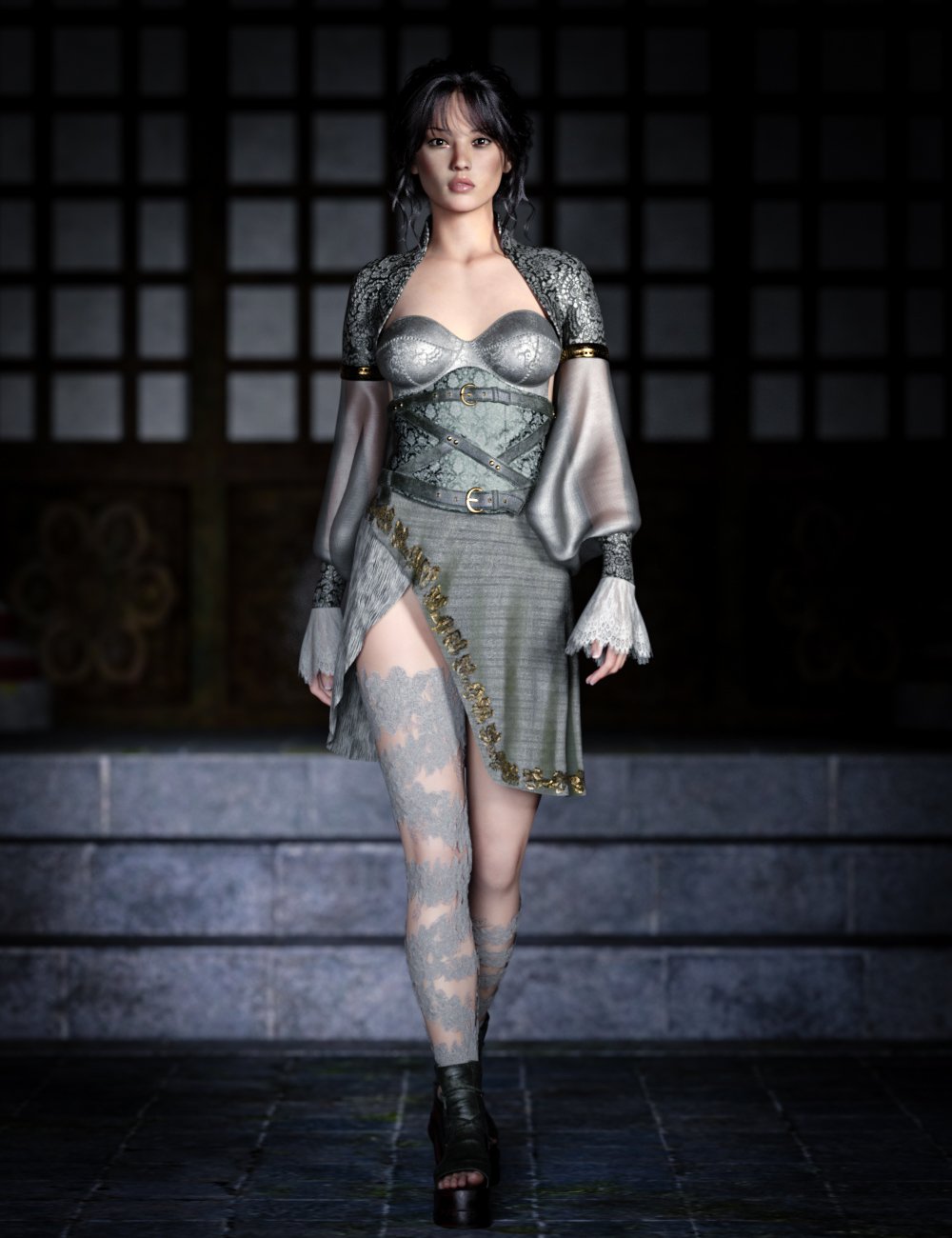 dForce CB Suki Clothing Set For Genesis 9 by: CynderBlue, 3D Models by Daz 3D