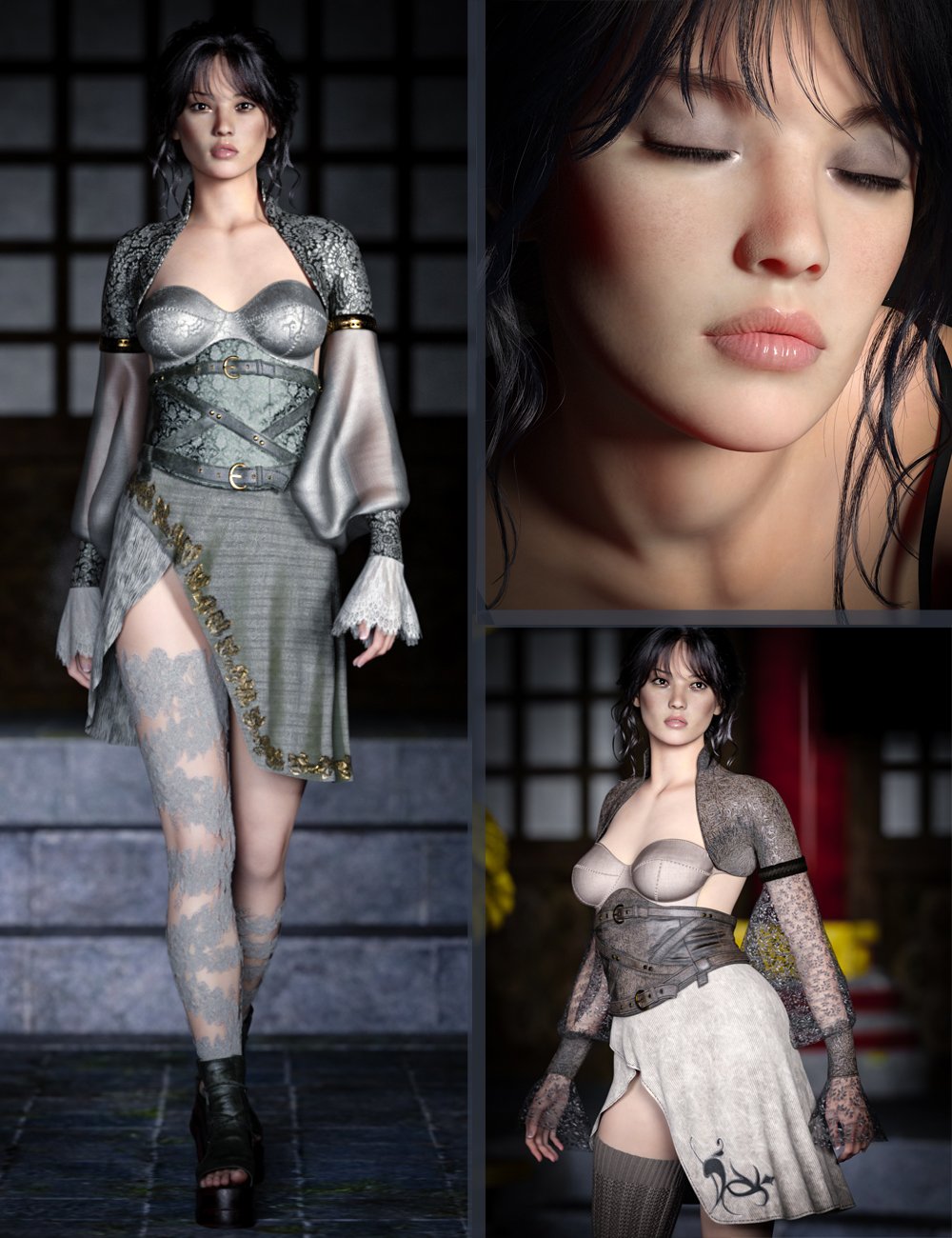 CB Suki Character, Clothing Set, Sandals and Texture Expansions Mega Bundle by: CynderBlue, 3D Models by Daz 3D