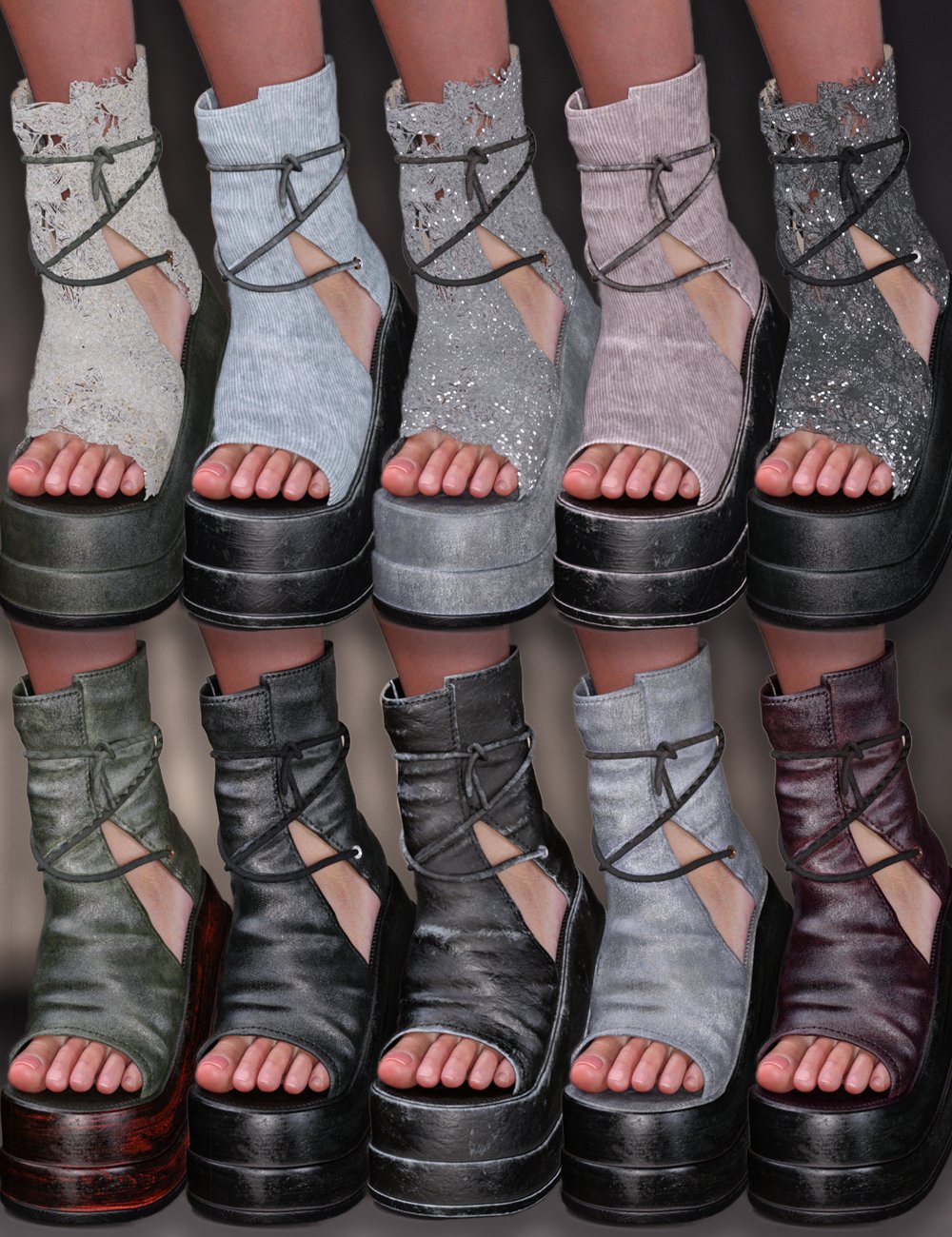 CB Suki Sandals and Texture Expansion Bundle by: CynderBlue, 3D Models by Daz 3D