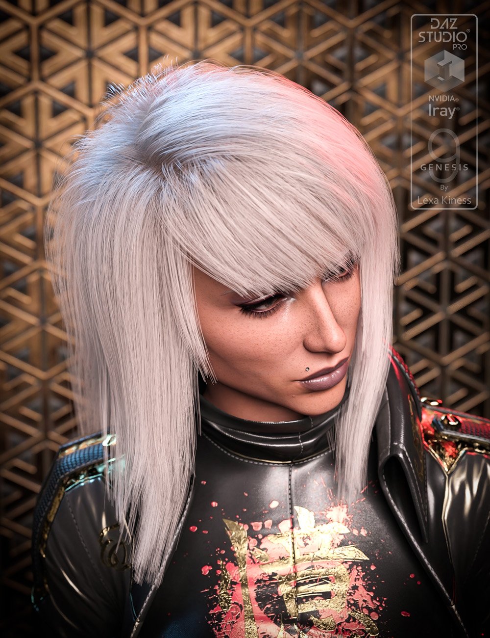 dForce Nora Hair for Genesis 9 by: Lexa Kiness, 3D Models by Daz 3D