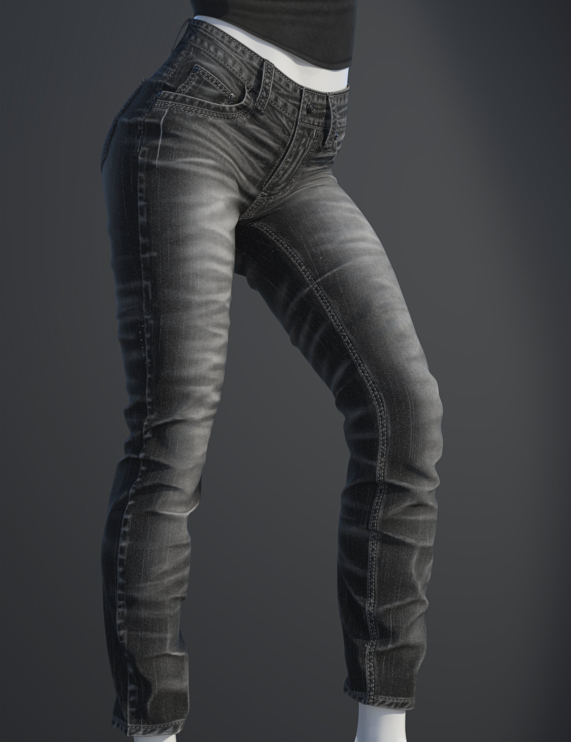 dForce SU Fashion Long Jeans for Genesis 9, 8.1, and 8 Female by: Sue Yee, 3D Models by Daz 3D