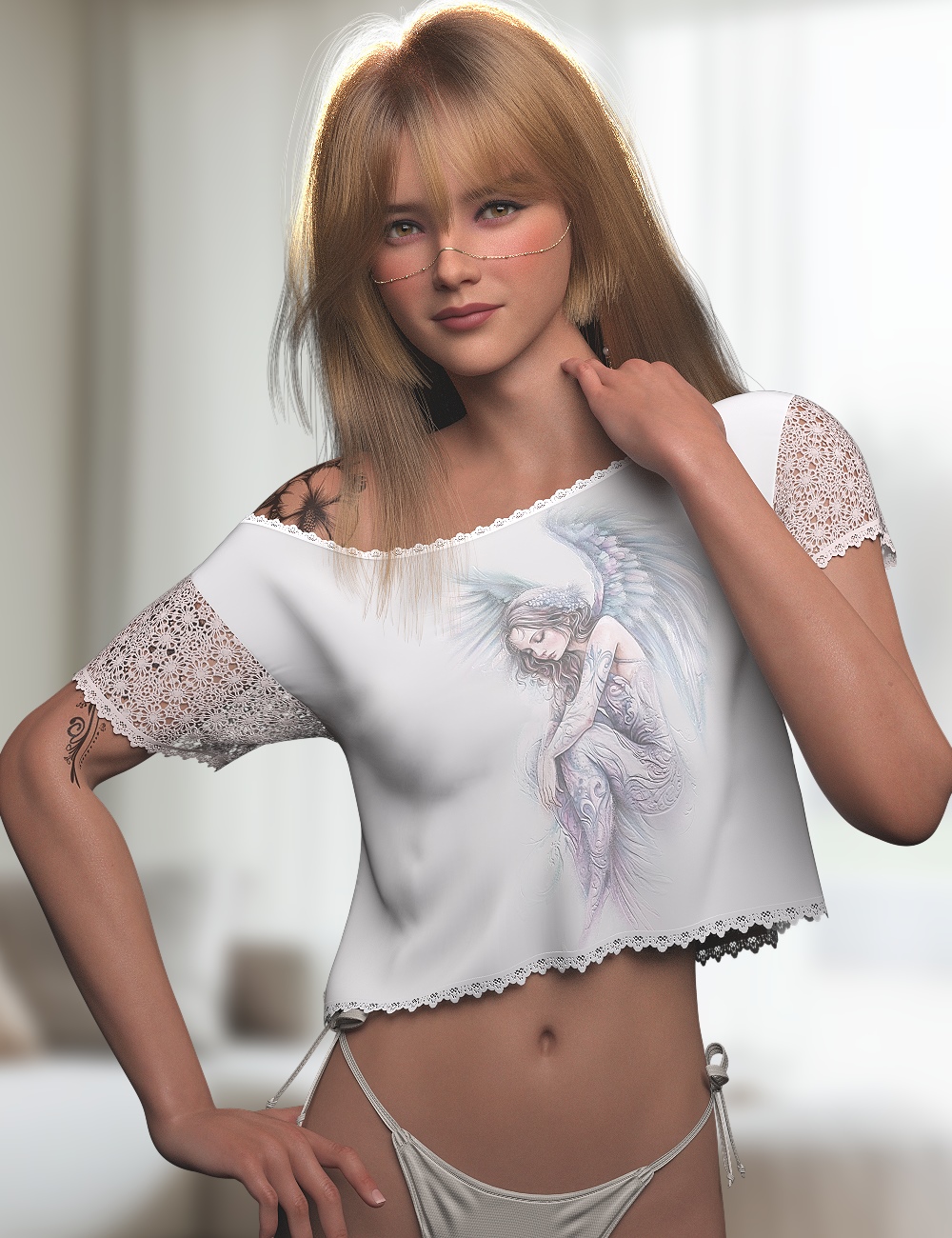 L3D Stylez 2 Add-On Off Shoulder Midriff Tee