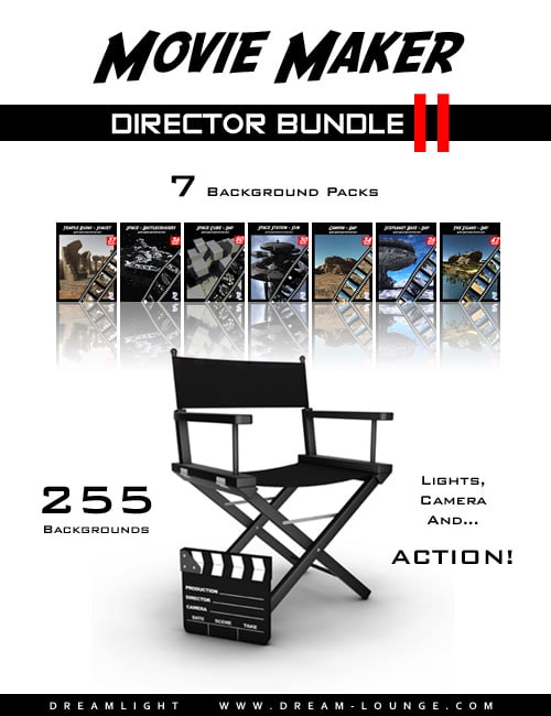 Movie Maker Director Bundle 2 by: Dreamlight, 3D Models by Daz 3D
