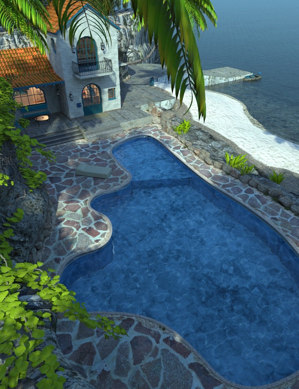 PW Greek Beach House by: PW Productions, 3D Models by Daz 3D