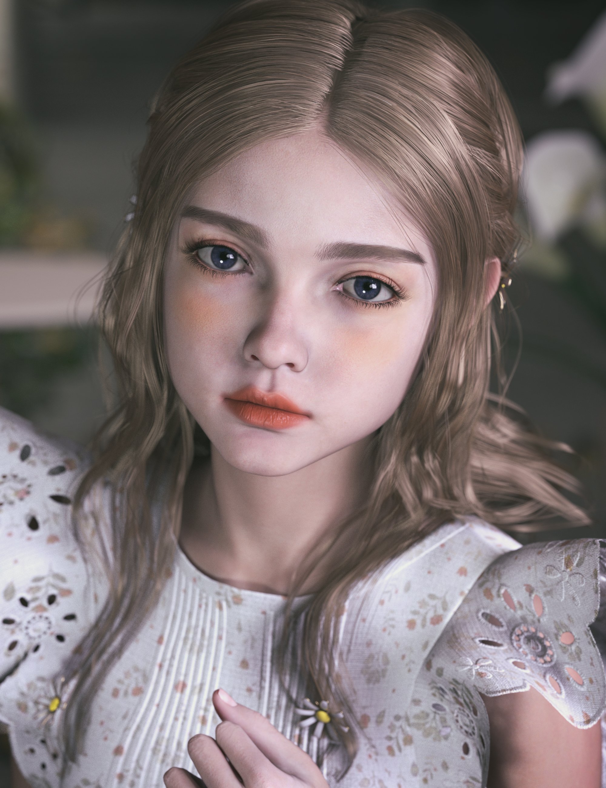 GF White Pigeona HD Character, dForce Clothing and Pose Bundle for Genesis 9 by: Green Finger, 3D Models by Daz 3D