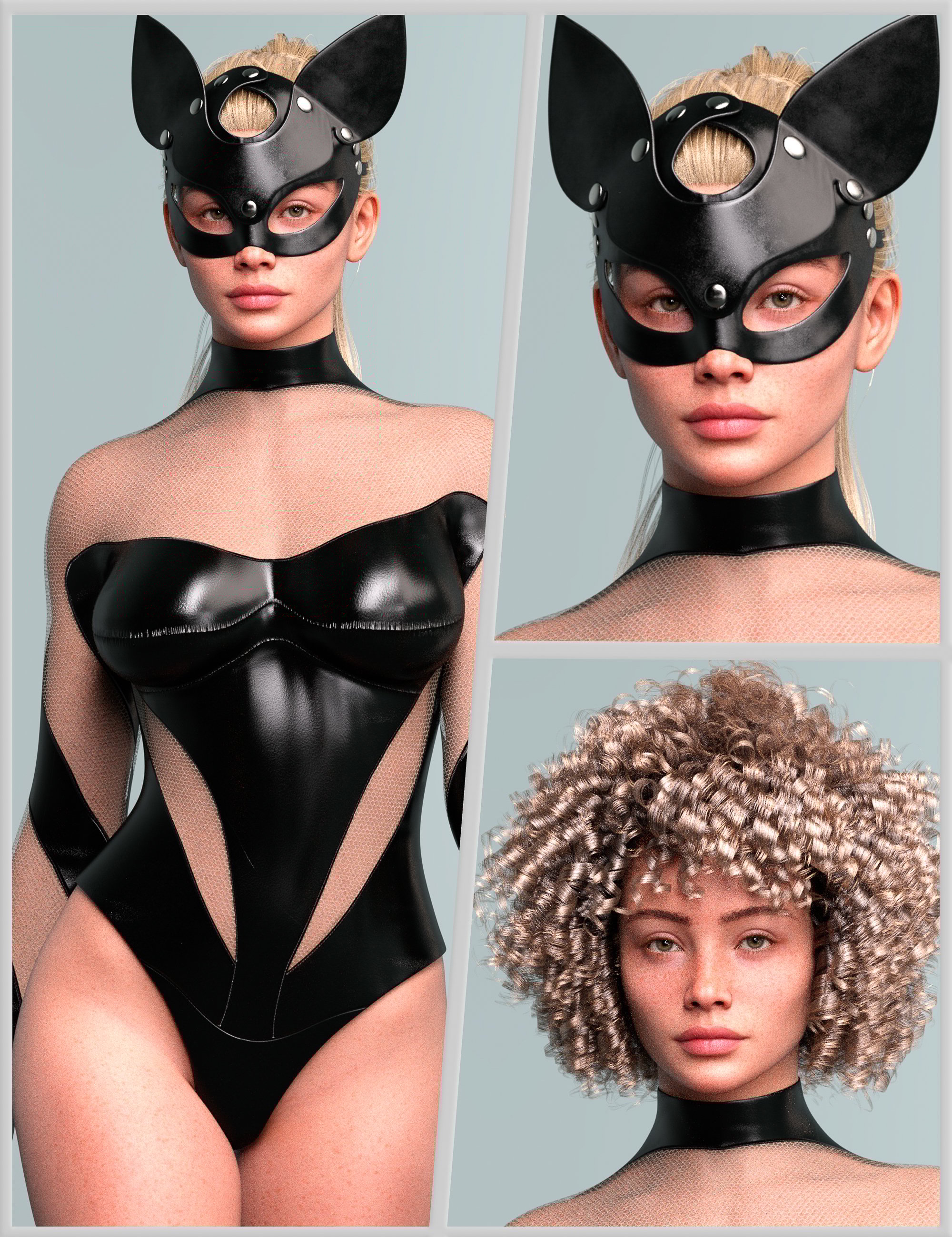 Top Model Outfit and Hair for Genesis 9, 8.1, and 8 Female by: Otart, 3D Models by Daz 3D