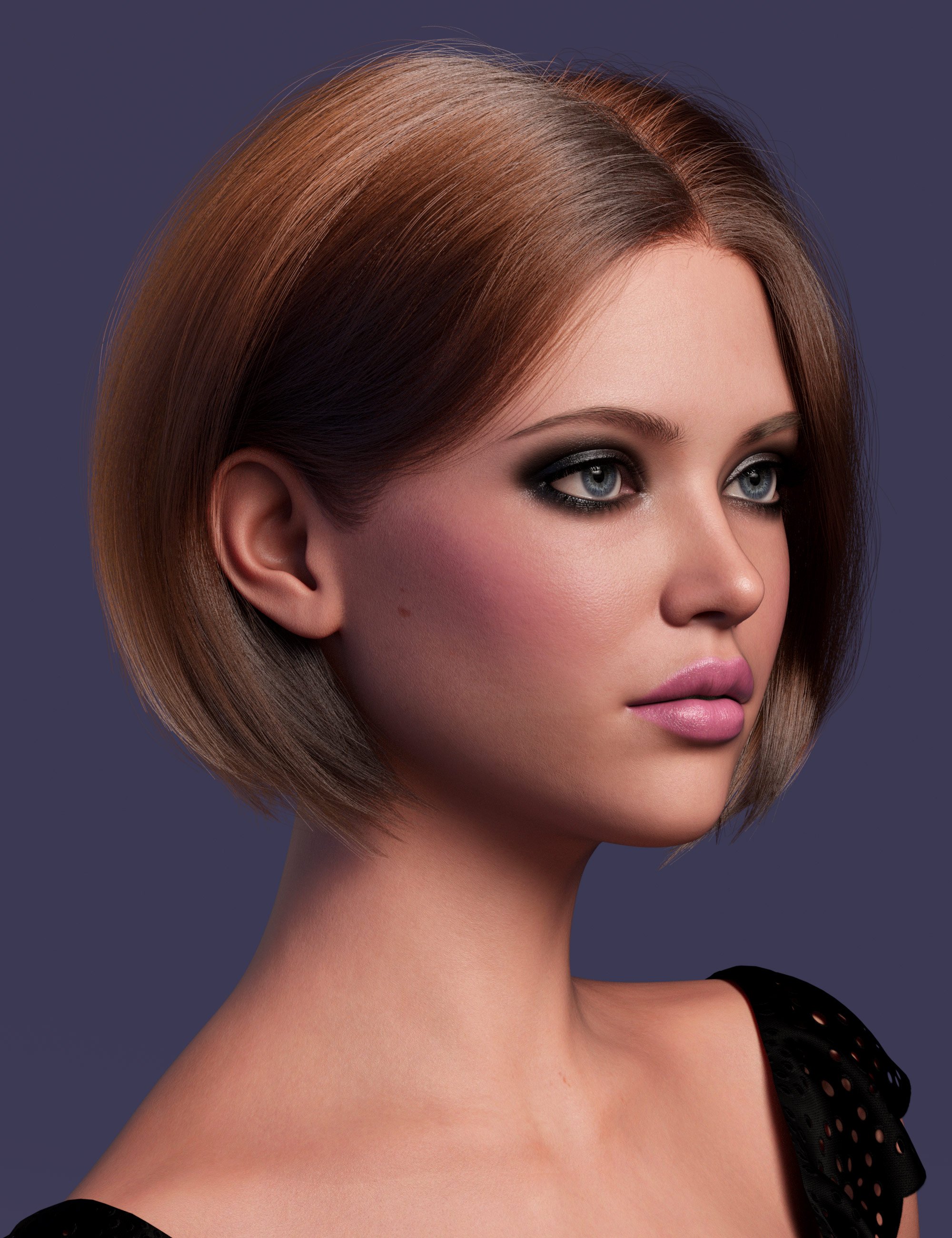 dForce Strand-Based Early Summer Bob Hair for Genesis 9 and Genesis 8 Female by: outoftouch, 3D Models by Daz 3D