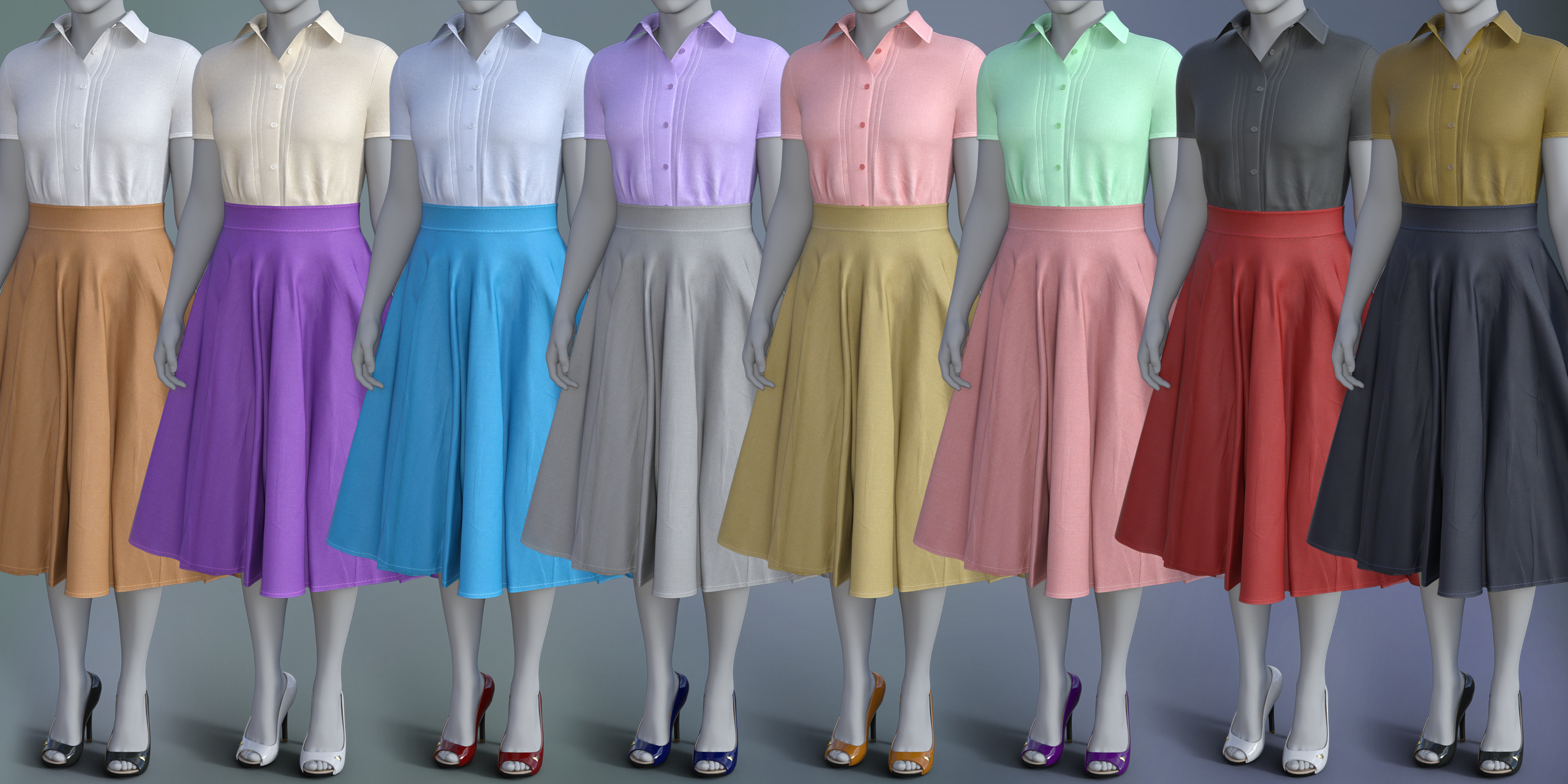 dForce BRZ Shirt Dress for Genesis 9