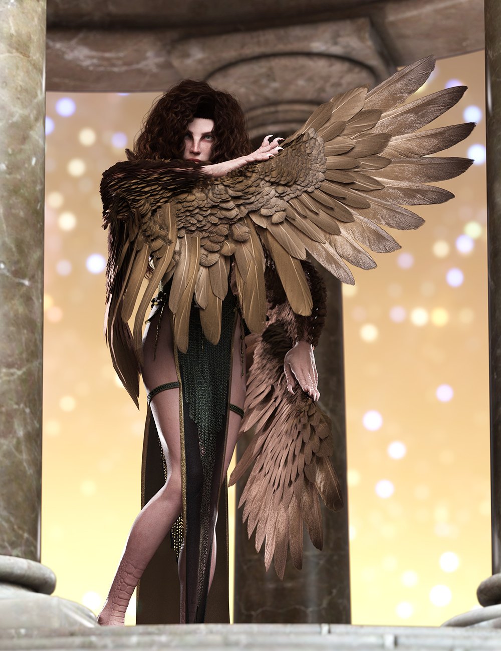 Sky Terror Hierarchical Poses for Ava 9 Harpy and Aello Wings by: Ensary, 3D Models by Daz 3D