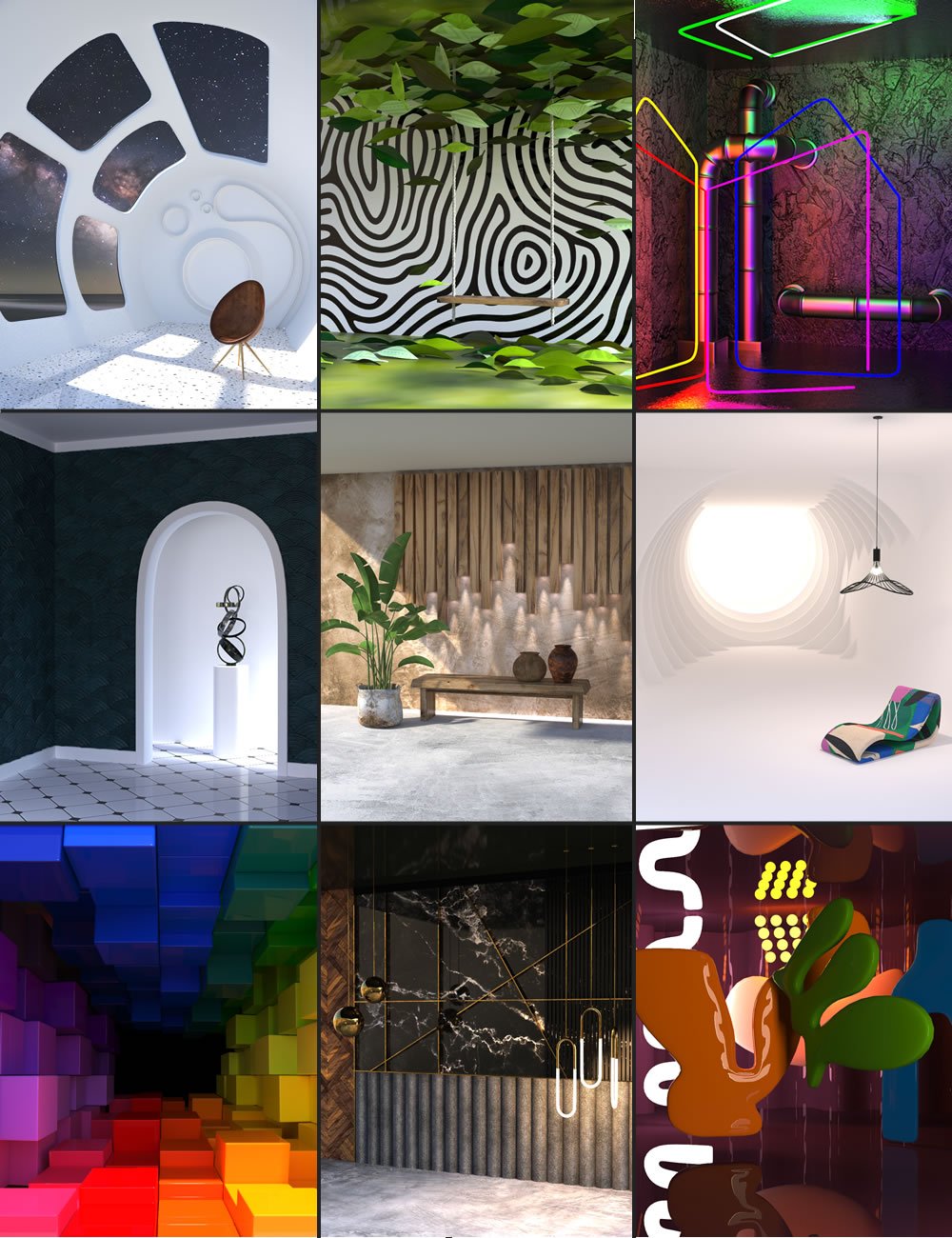 Background Sets Bundle by: SilvaAnt3d, 3D Models by Daz 3D