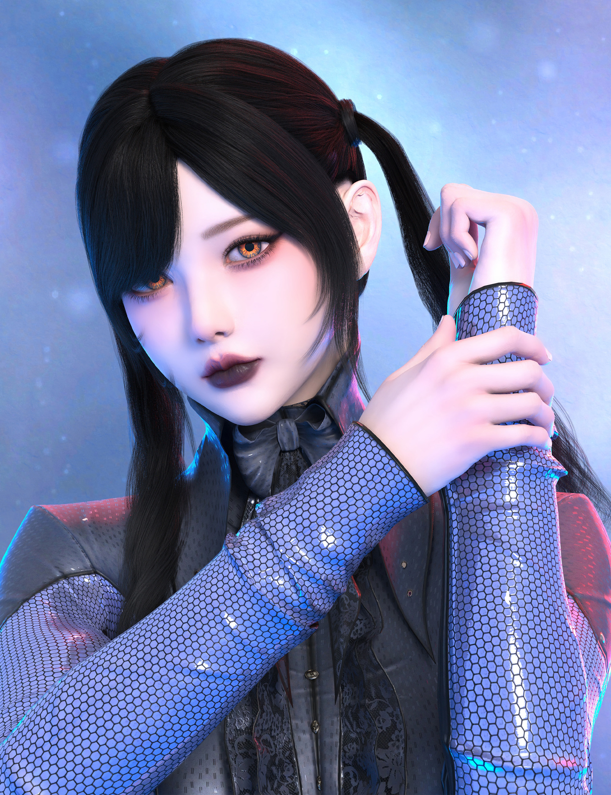 Noki Twin Dreamtails Hair for Genesis 9 by: Noki Saki, 3D Models by Daz 3D