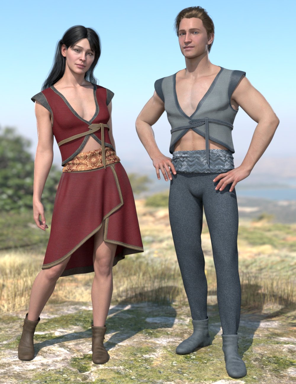 dForce Mistral Fantasy Outfit for Genesis 9 by: esha, 3D Models by Daz 3D