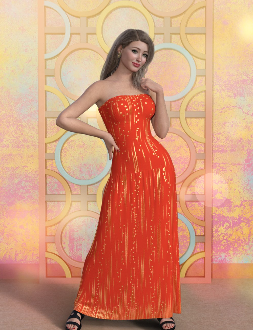 SIC Louise an Elegant dForce Gown by: Sisters In Chaos, 3D Models by Daz 3D