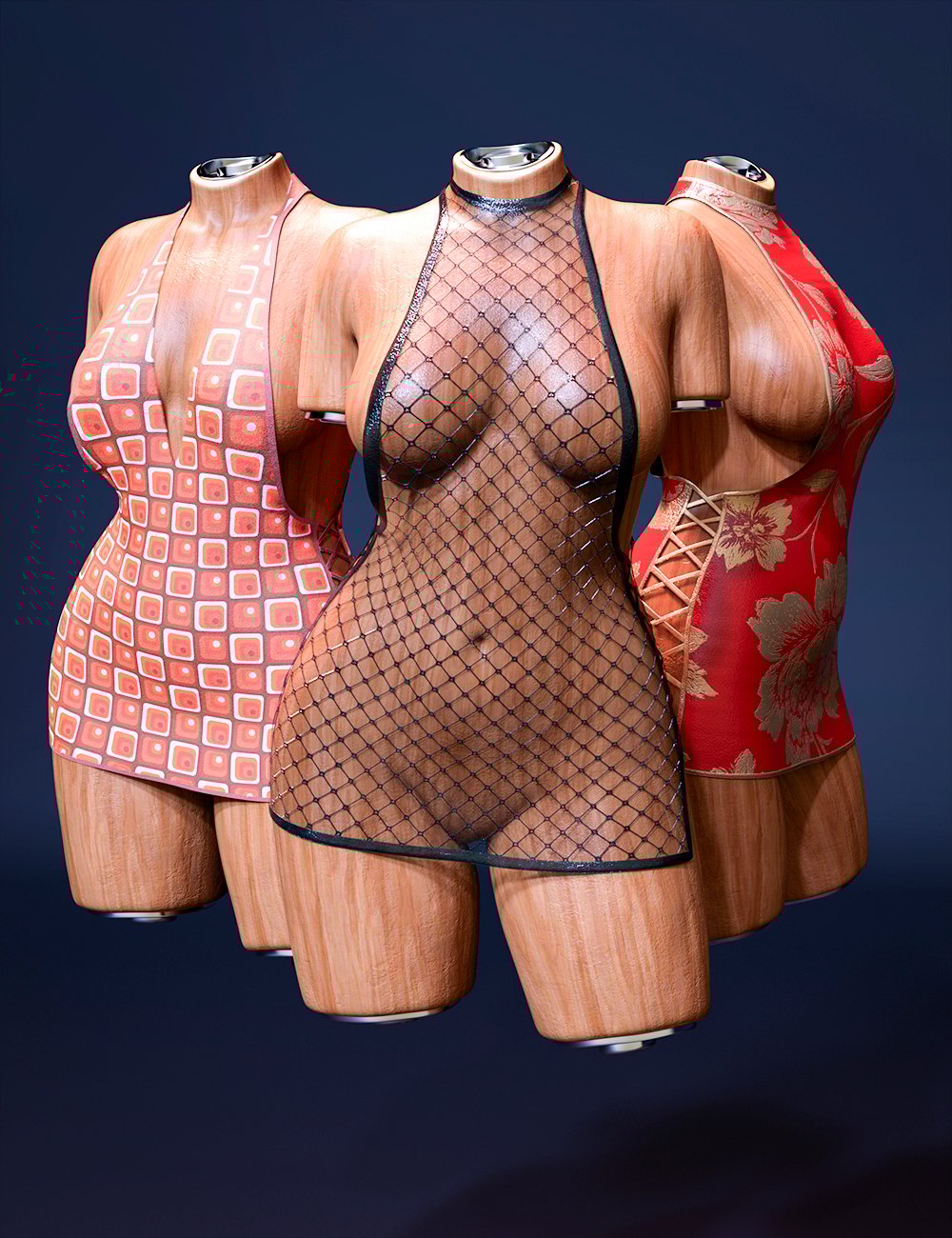 M3D dForce Darklace Dress for Genesis 9 by: Matari3D, 3D Models by Daz 3D