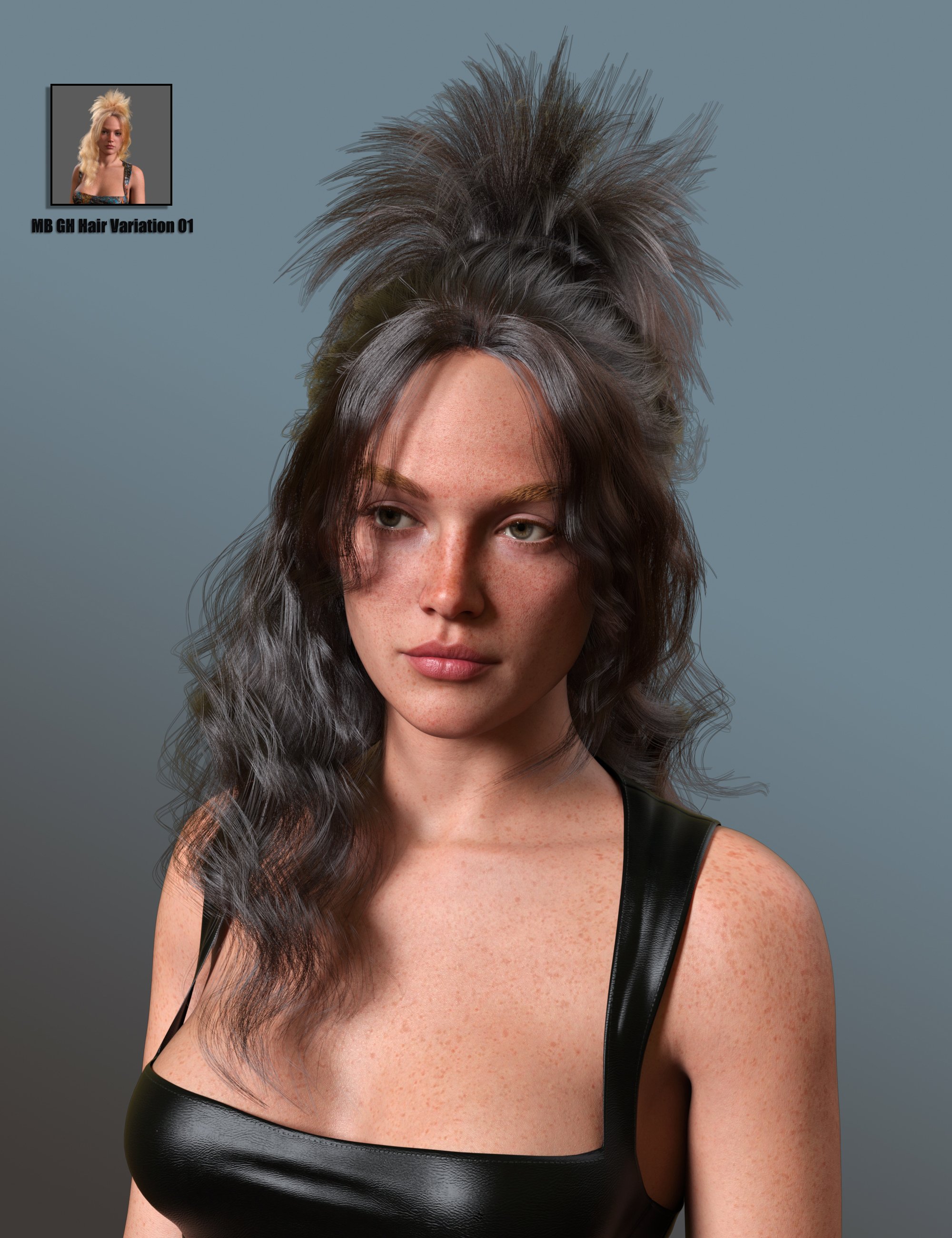 dForce Gentle Updo Hair for Genesis 9