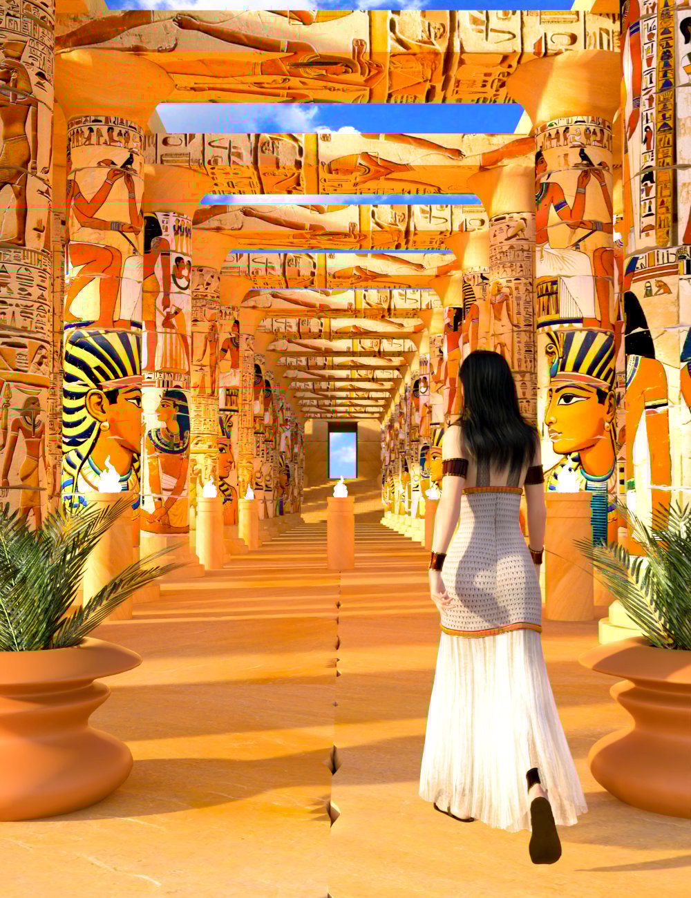 AP Modular Egyptian Corridor by: AcharyaPolina, 3D Models by Daz 3D