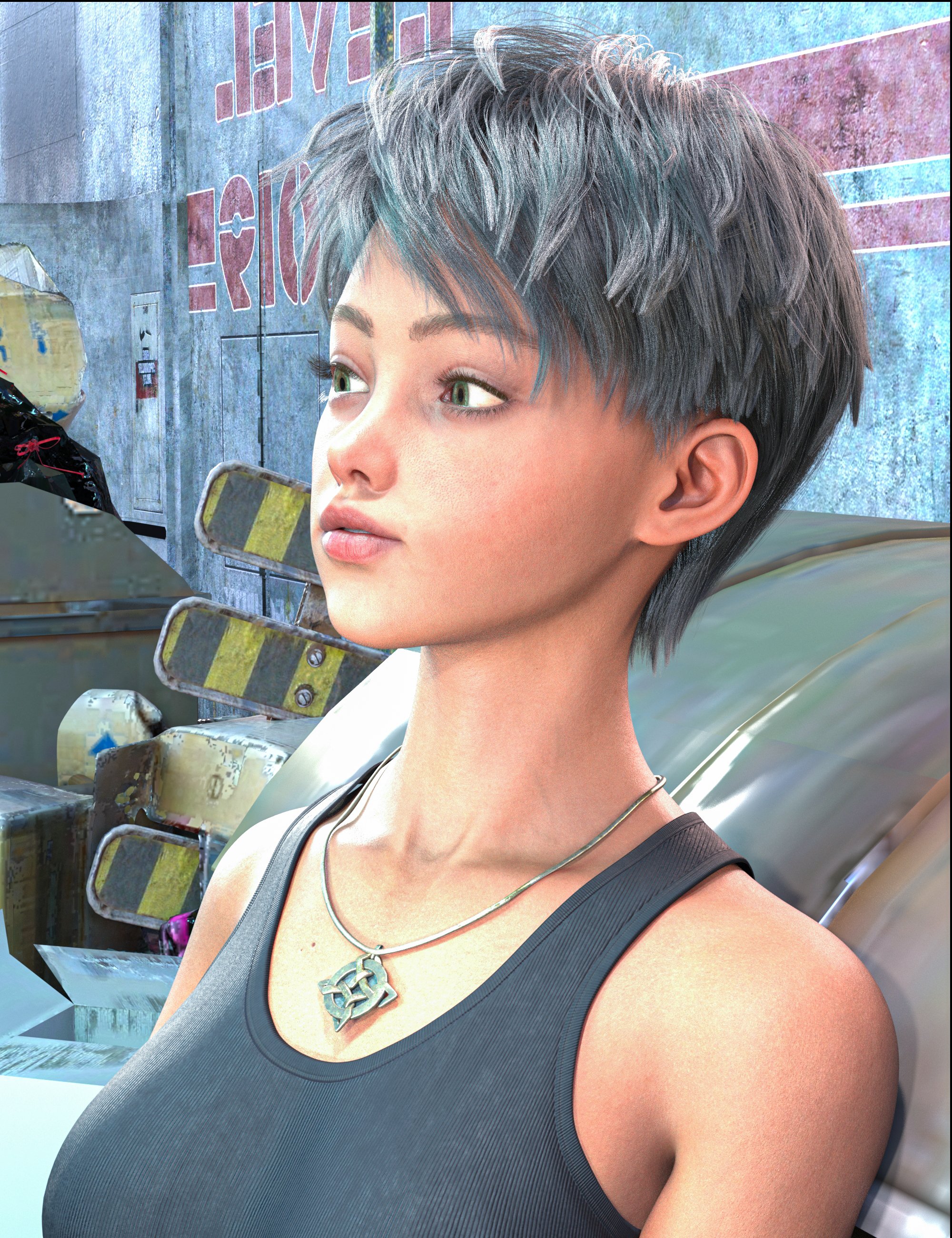 dForce Strand-Based FE Chic Layered Short Hair for Genesis 9