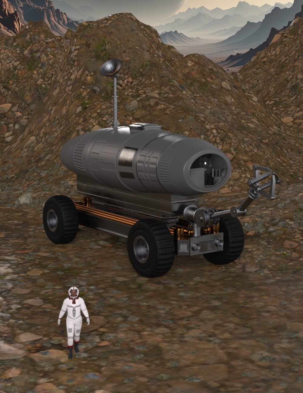 Retro Mars Base - Vehicle by: Fantasyart3D, 3D Models by Daz 3D