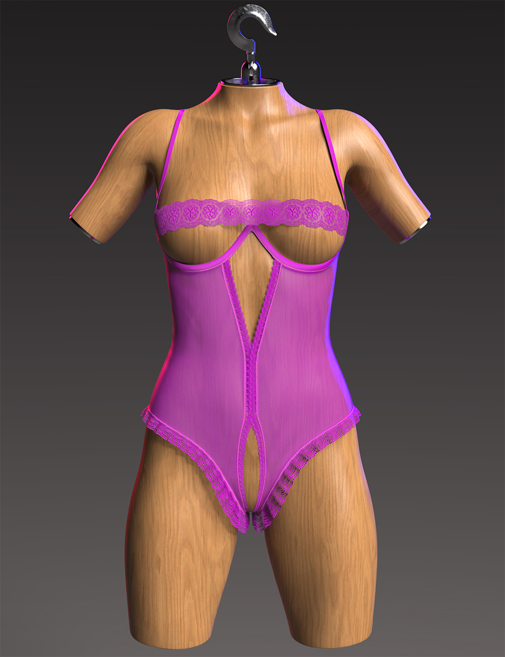 dForce GN Shadow Bloom Lace Bodysuit for Genesis 9, 8.1, and 8 Female by: Goanna, 3D Models by Daz 3D