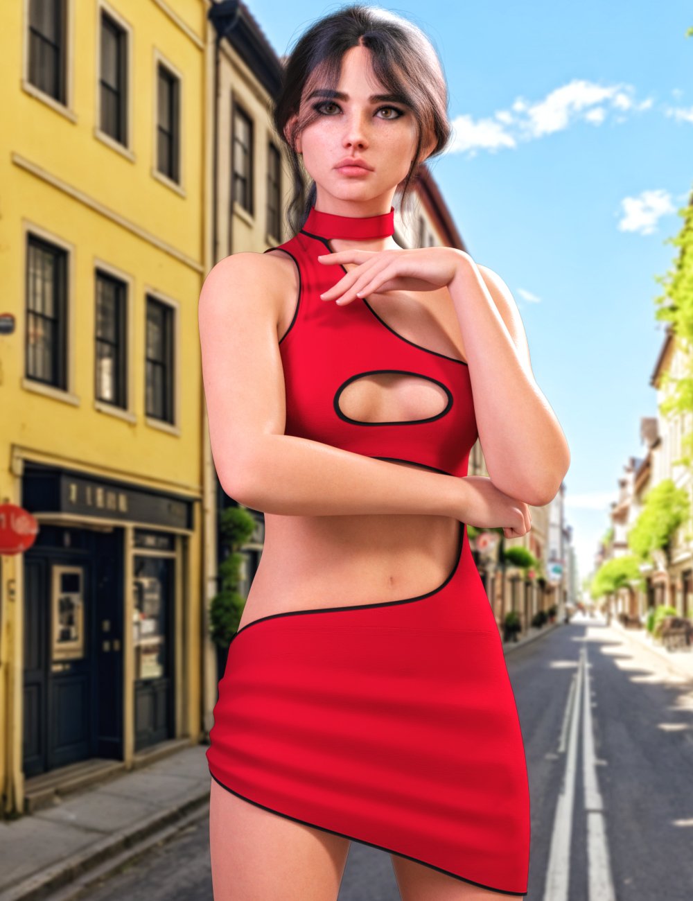 JMR dForce Ilona Dress For Genesis 9 and 8 Female by: JaMaRe, 3D Models by Daz 3D
