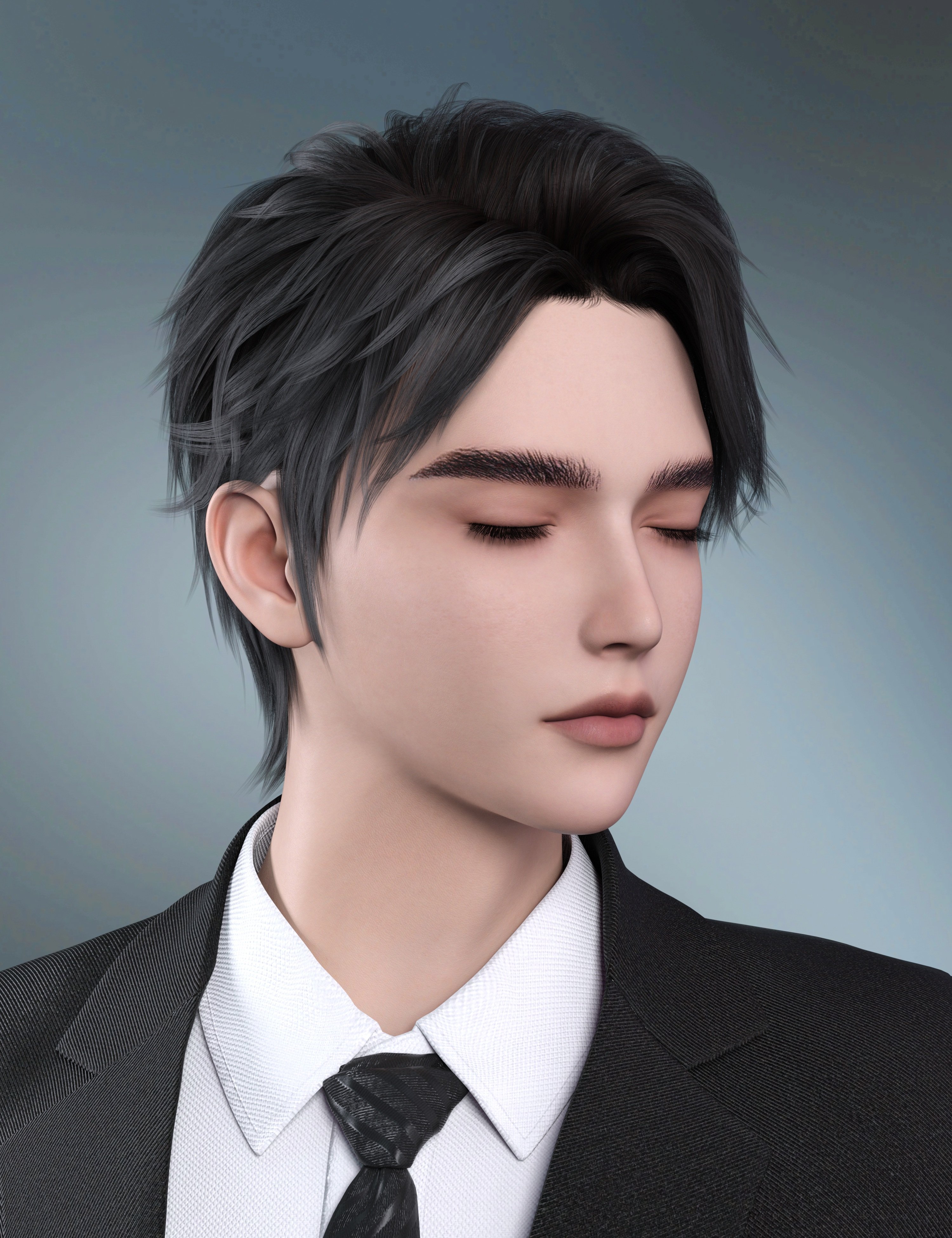 Noki Zephyr Flow Hair for Genesis 9 by: Noki Saki, 3D Models by Daz 3D