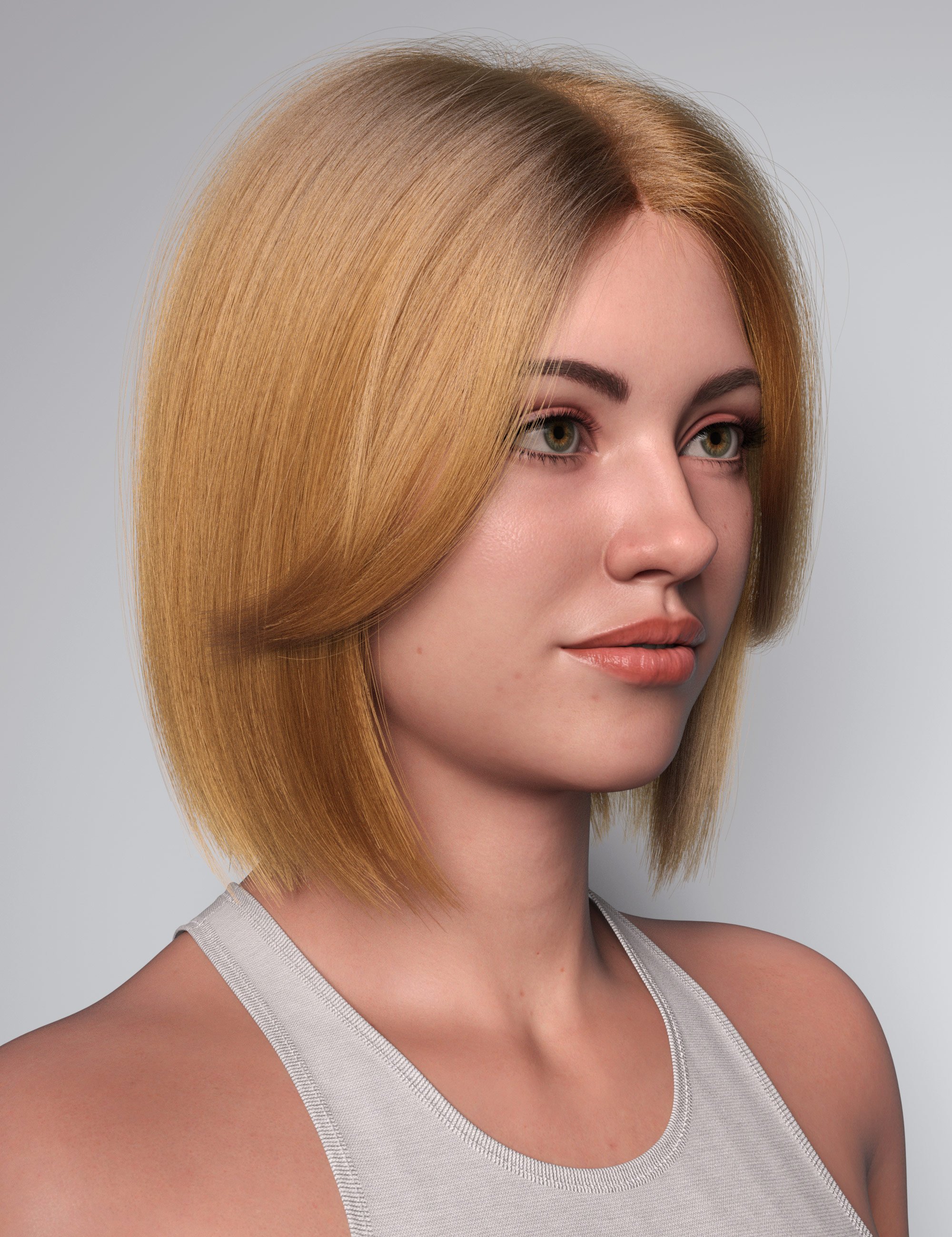 dForce Strand-Based Butterfly Bangs Bob Hair for Genesis 9 and Genesis 8 Female by: outoftouch, 3D Models by Daz 3D
