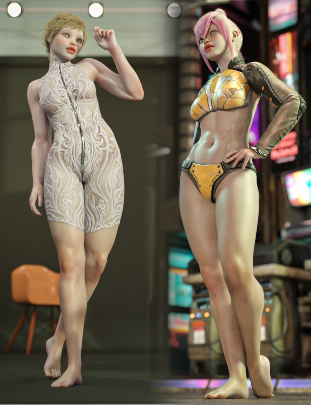 Mon Flair Poses for Genesis 9 and 8 Female by: Aeon Soul, 3D Models by Daz 3D