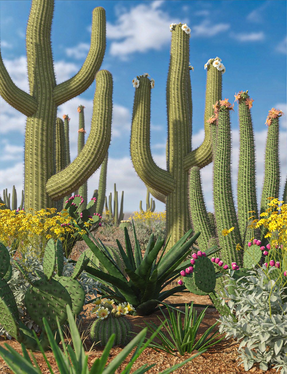 Predatron Desert Plants Bundle by: Predatron, 3D Models by Daz 3D