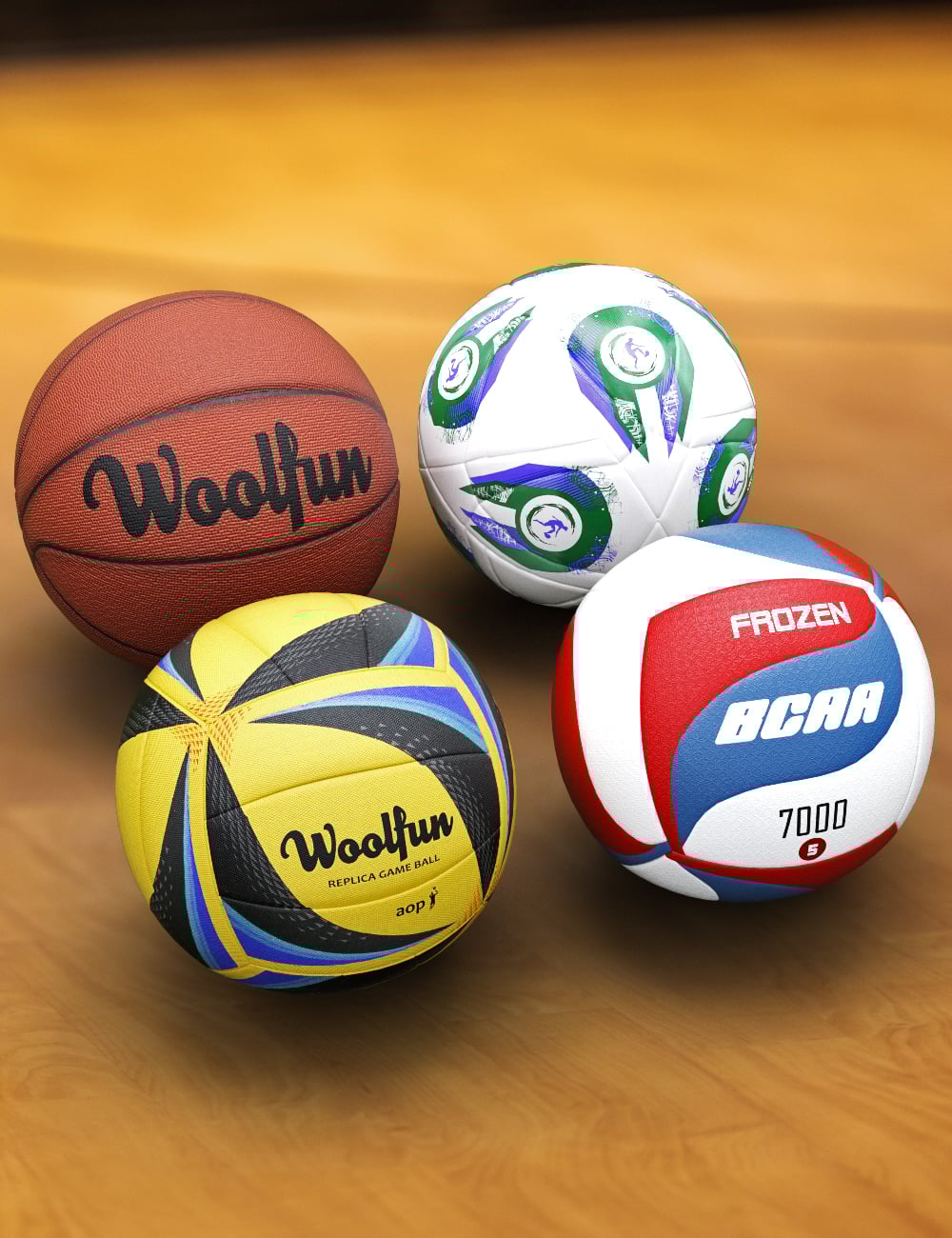 XI Sports Ball Set by: Xivon, 3D Models by Daz 3D