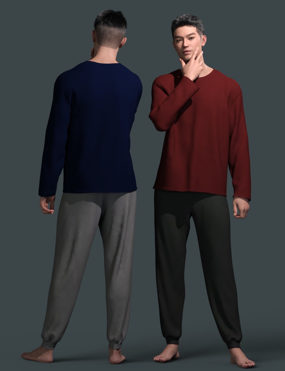 CHB dForce Essential Sweatsuit for Genesis 9 by: Cherubit, 3D Models by Daz 3D