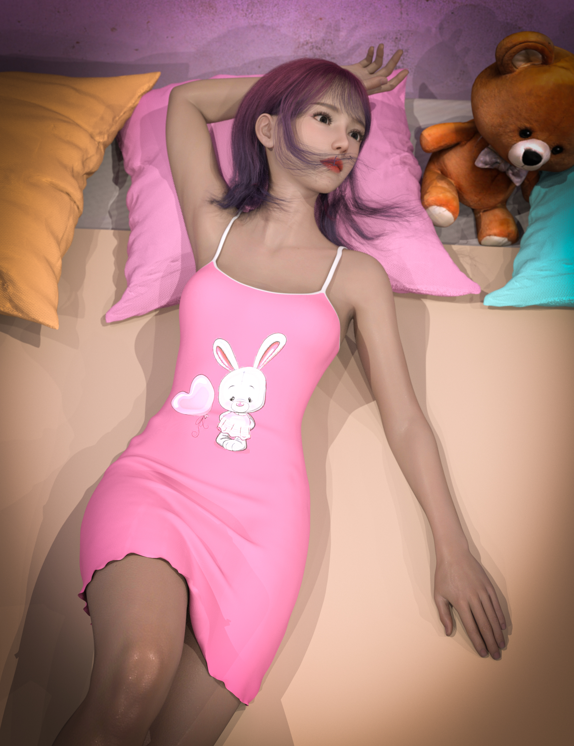 AH dForce Nightwear Set 02 For Genesis 9, 8 and 8.1 Female