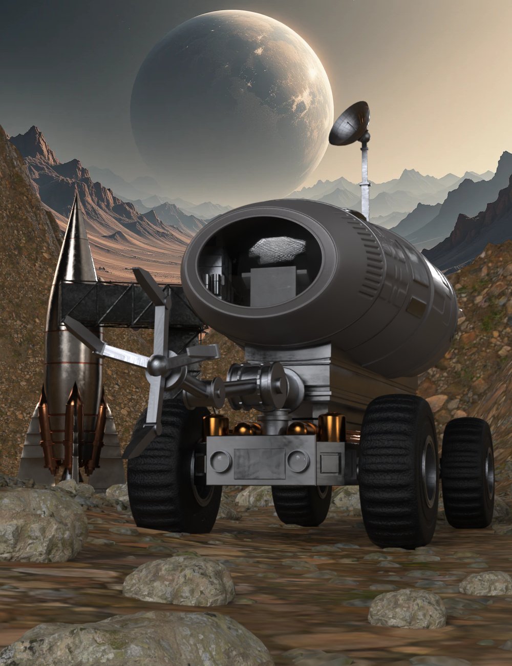 Retro Mars Base Bundle by: Fantasyart3D, 3D Models by Daz 3D