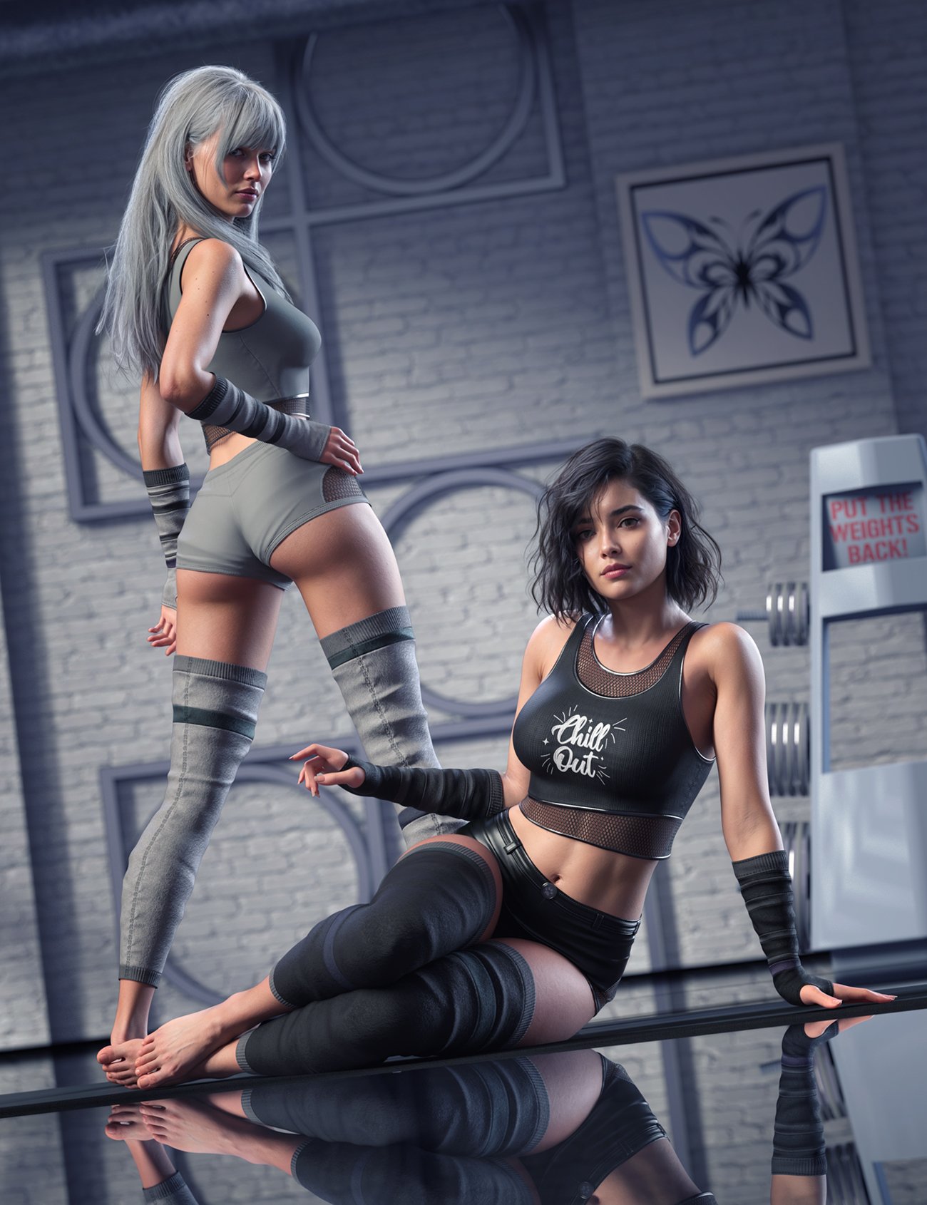 dForce Urban Infinity Outfit for Genesis 9, 8.1 and 8 Female by: Dreamcatcher, 3D Models by Daz 3D