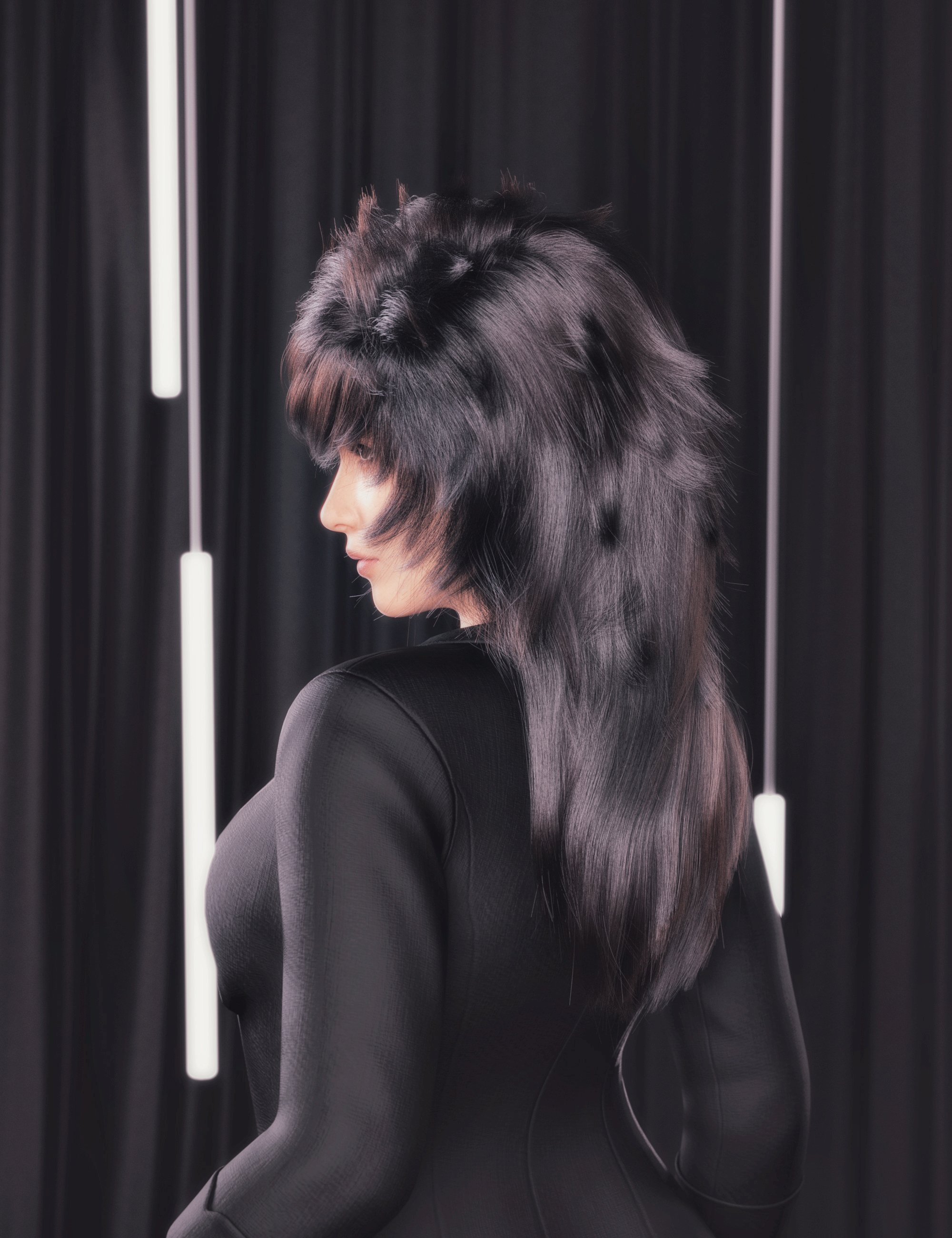 dForce Nirv Jellyfish Inspired Fragmented Hair for Genesis 9 by: Nirvana, 3D Models by Daz 3D