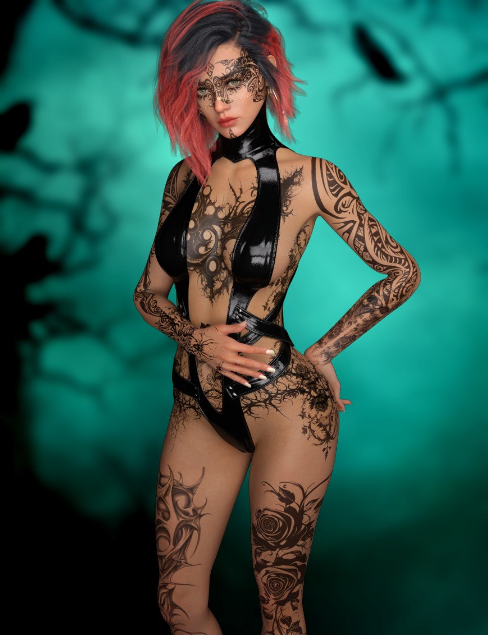L3D TattooU - Decals and Tattoos Black MR by: LUNA3D, 3D Models by Daz 3D