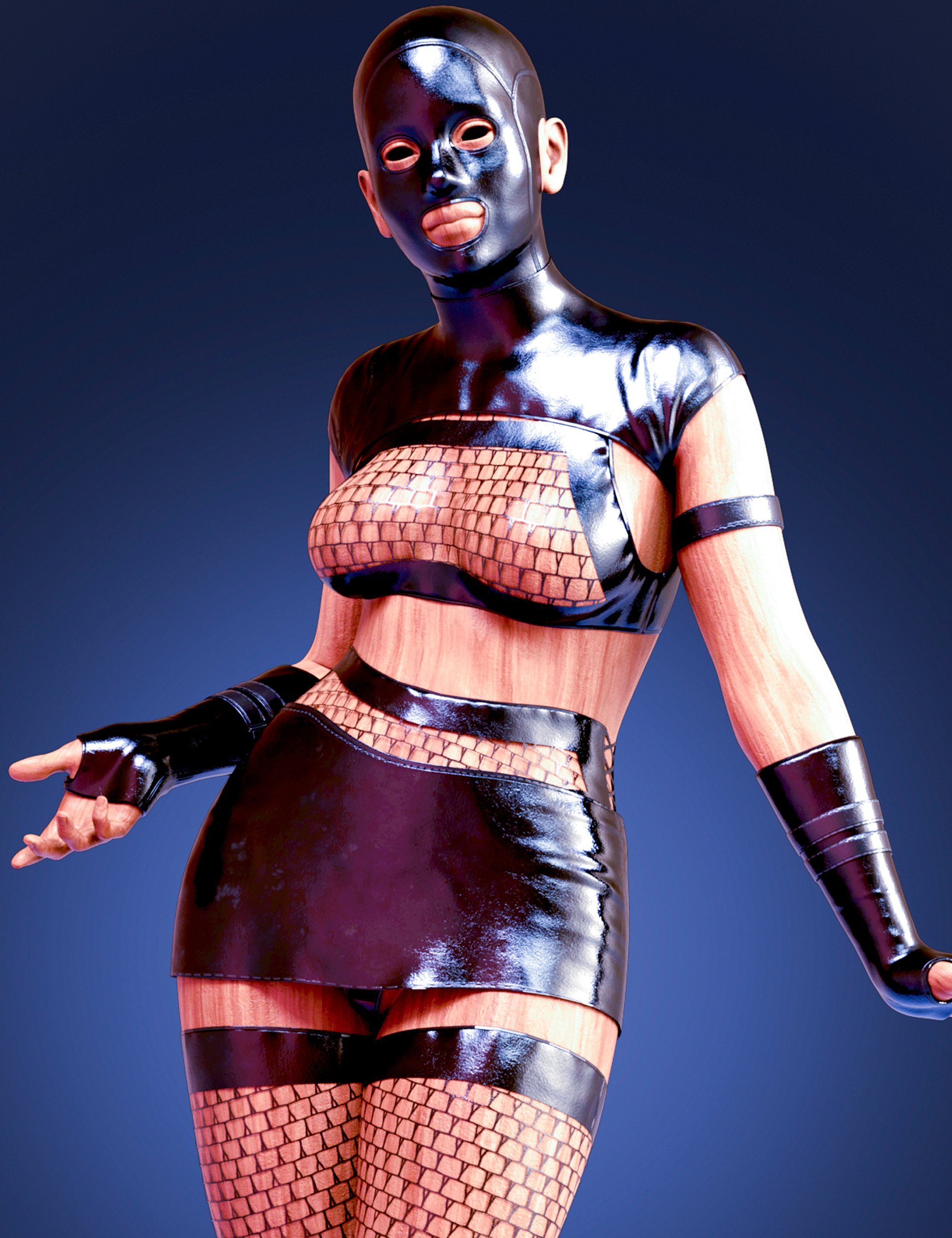 M3D dForce Dark Mistress Outfit for Genesis 9 by: Matari3D, 3D Models by Daz 3D