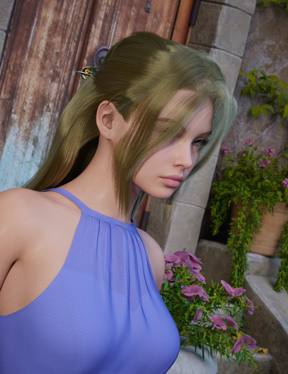 dForce Strand-Based MGAB Dalilah Hair for Genesis 9
