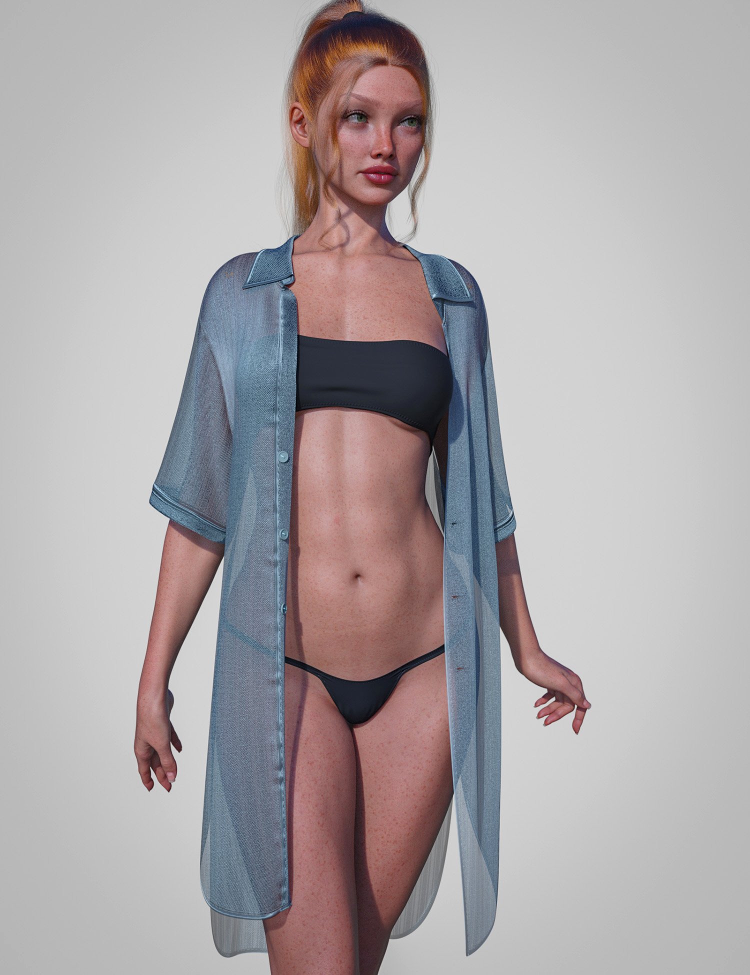 dForce Long Beach Shirt for Genesis 9 by: Lilflame, 3D Models by Daz 3D