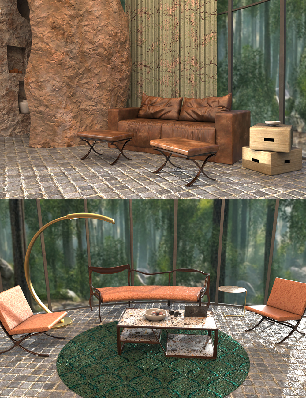 High Stone Living Room by: bituka3d, 3D Models by Daz 3D