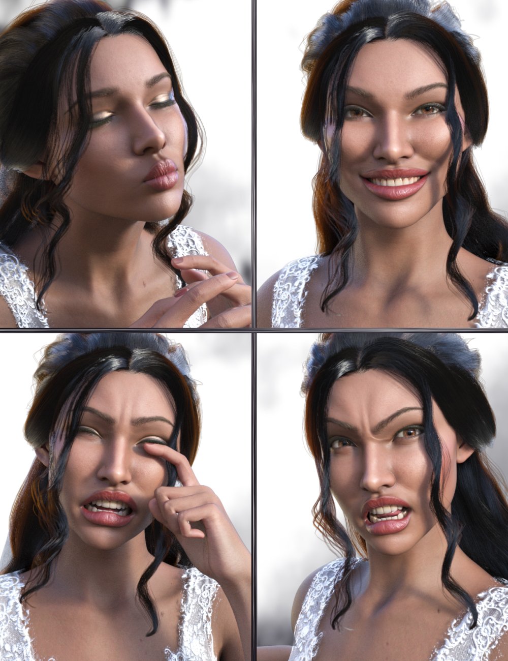 JW Wedding Day Expressions for Brianna 9 by: JWolf, 3D Models by Daz 3D