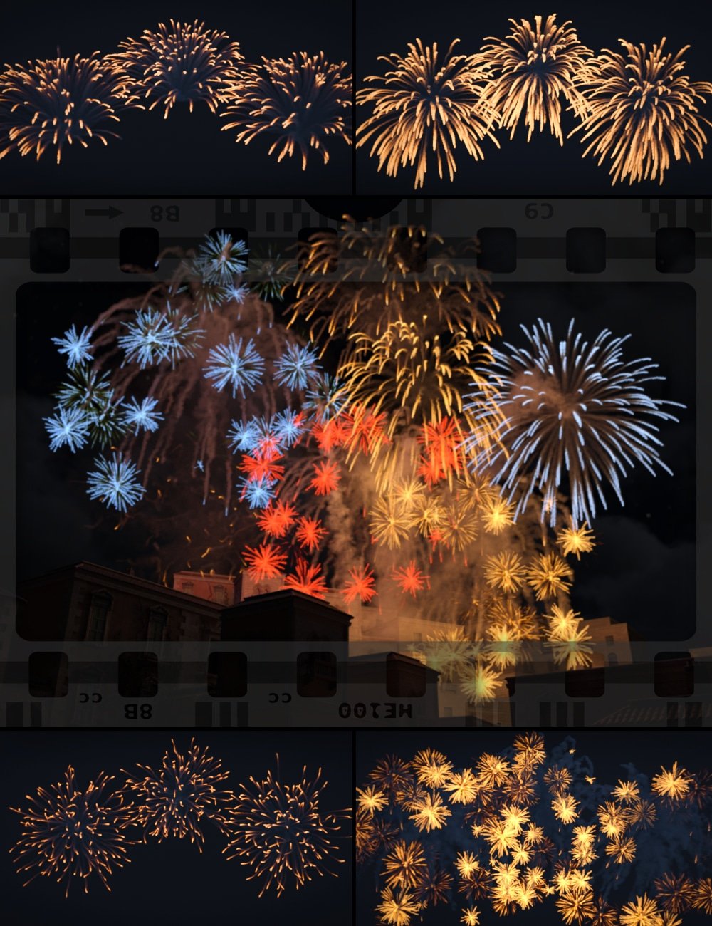 VDB Animate - Aerial Fireworks by: DimensionTheory, 3D Models by Daz 3D