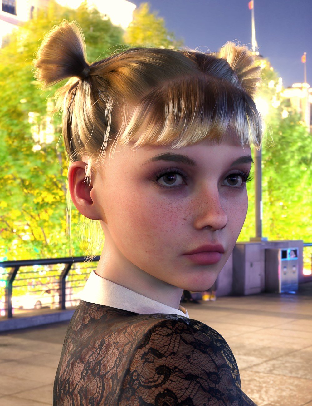 dForce CS Esme Hair for Genesis 9 by: ClericSecond-Circle, 3D Models by Daz 3D