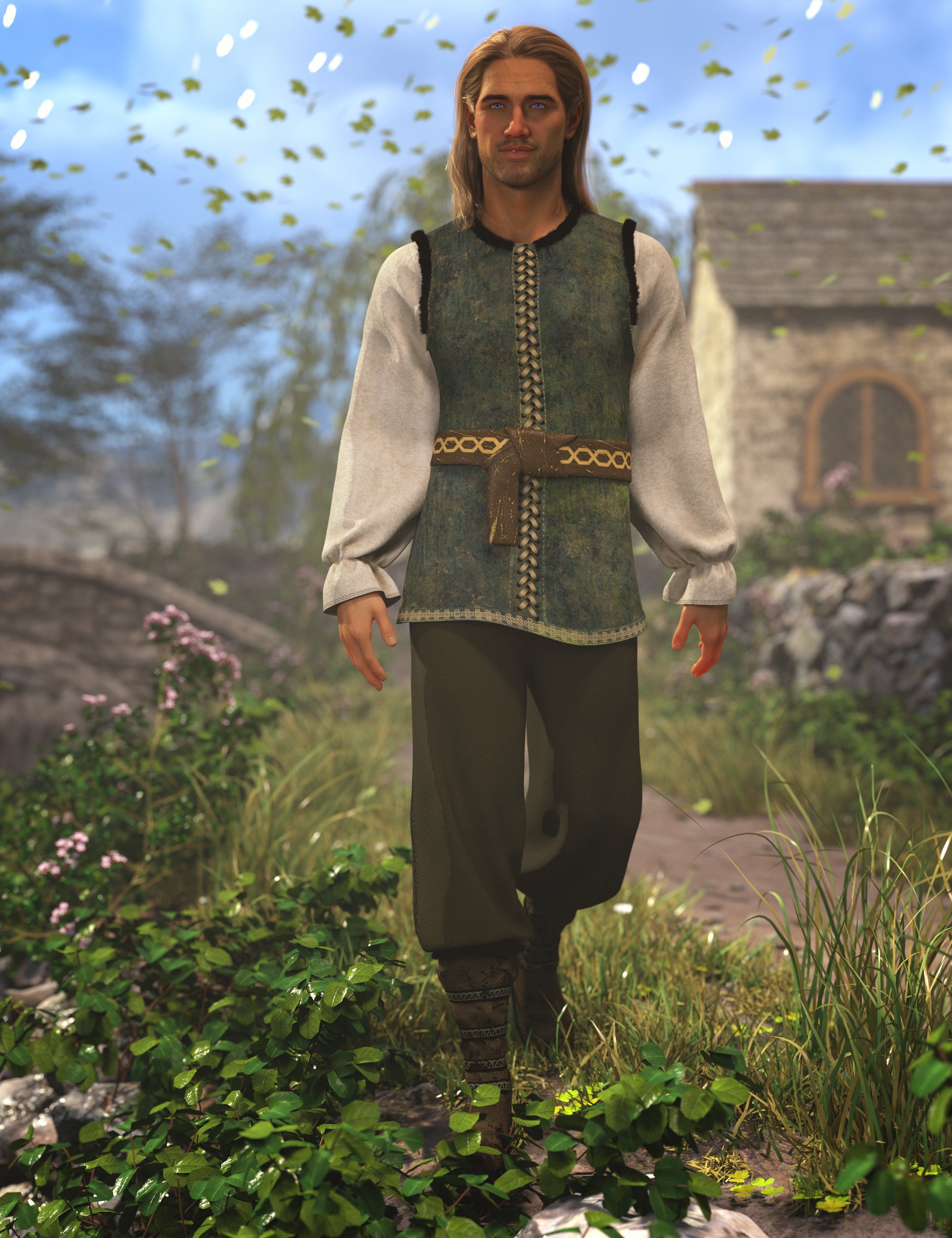 dForce Forest Walker Outfit for Genesis 9 by: Amaranth, 3D Models by Daz 3D