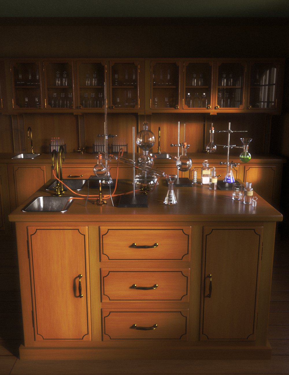 Victorian Chemistry Equipment by: hypnagogia, 3D Models by Daz 3D