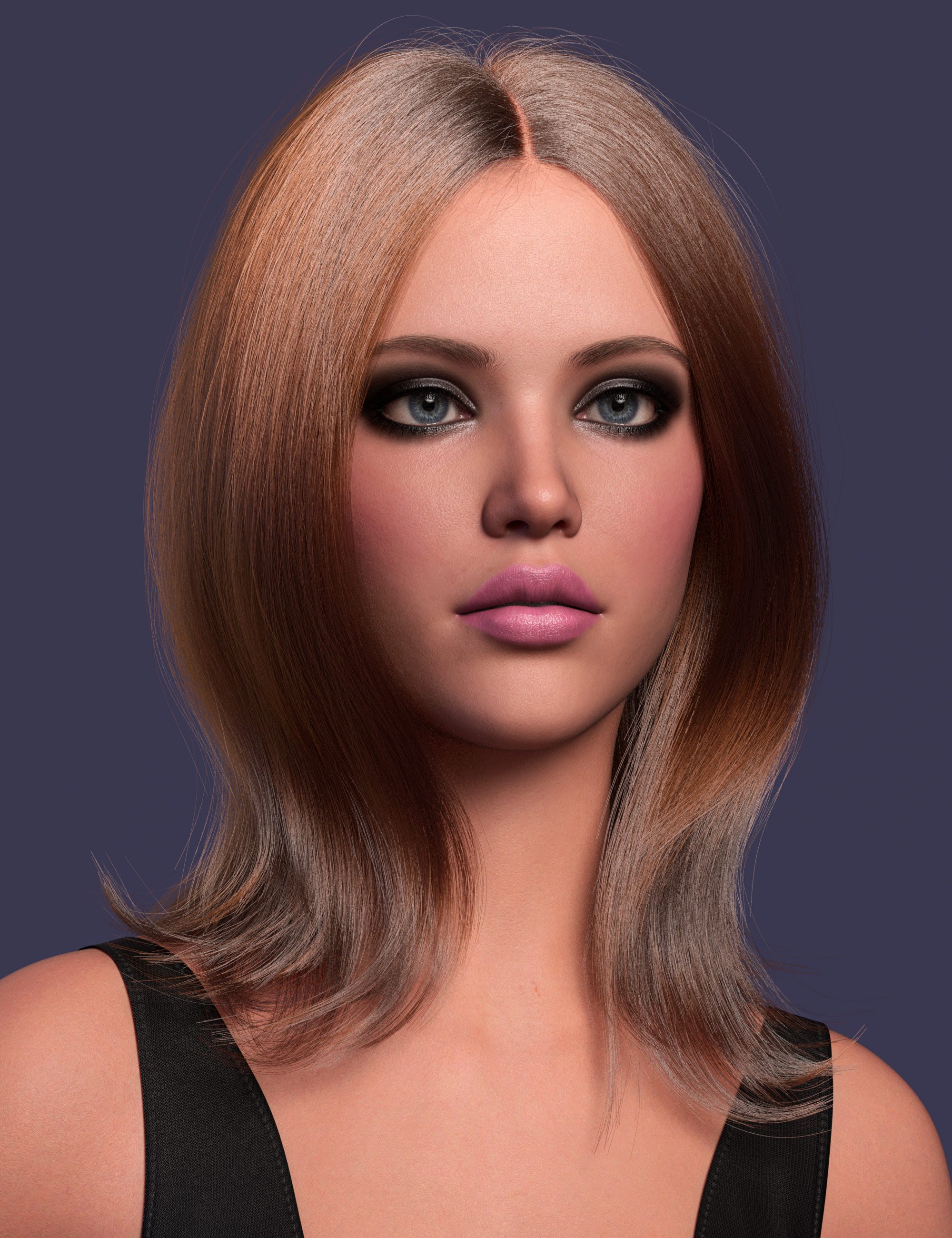 dForce Strand-Based Curvy Shoulder Length Hair for Genesis 9 and Genesis 8 Female by: outoftouch, 3D Models by Daz 3D