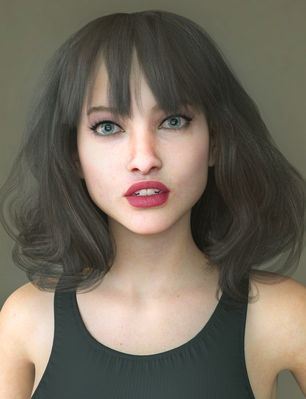 CS dForce Fringed Bob for Genesis 9 by: Second-CircleCleric, 3D Models by Daz 3D