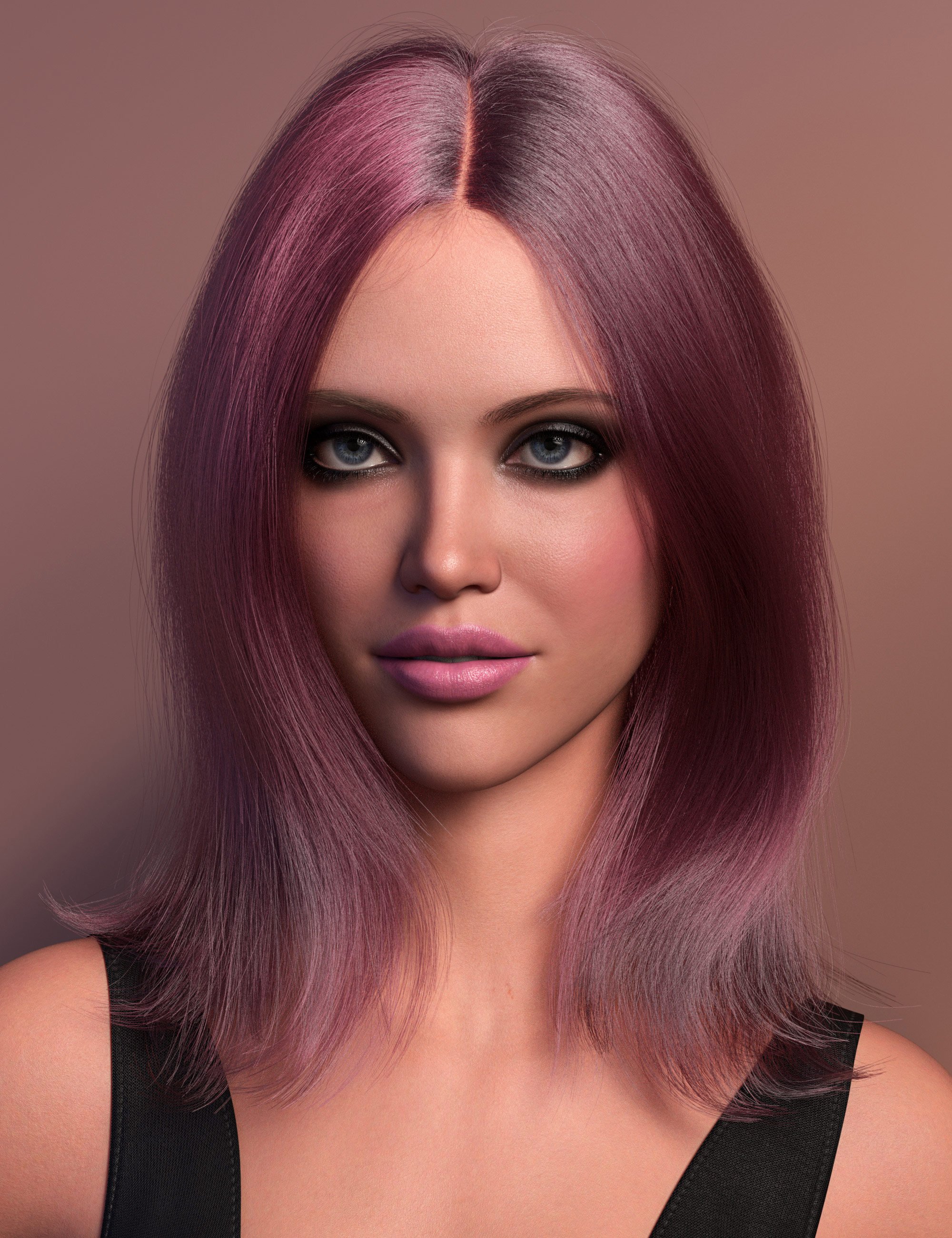 dForce Strand-Based Curvy Shoulder Length Hair Color Expansion by: outoftouch, 3D Models by Daz 3D