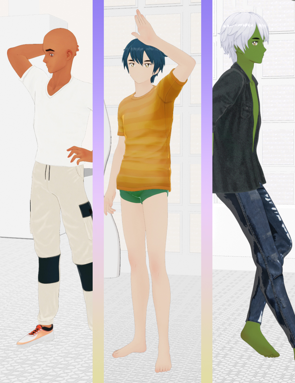 Atta Anime Male Poses for Genesis 9 Anime Masculine by: Muscleman, 3D Models by Daz 3D